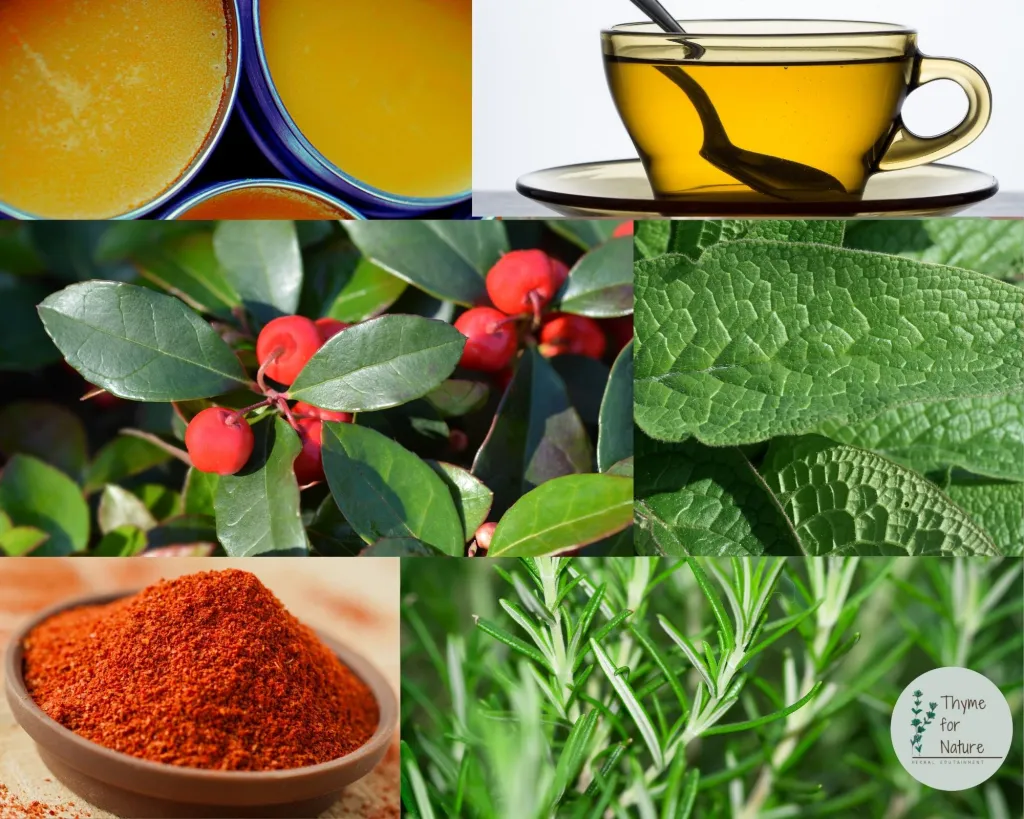 collage of images showing various herbal remedies